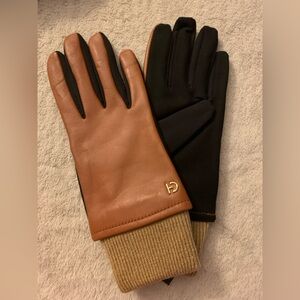 Cole Haan Leather Glove with Stretch Palm Touch Screen